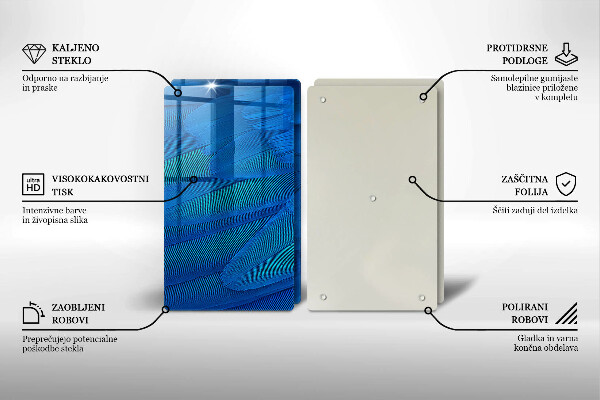 Skärbräda glas Fågelfjädrar