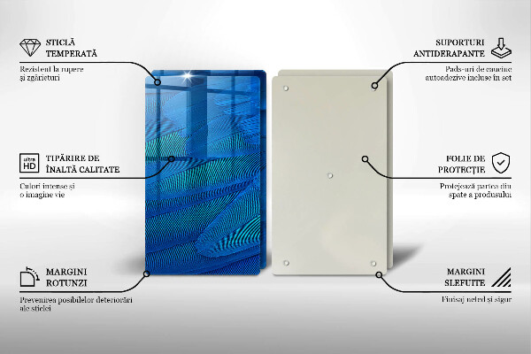 Skärbräda glas Fågelfjädrar