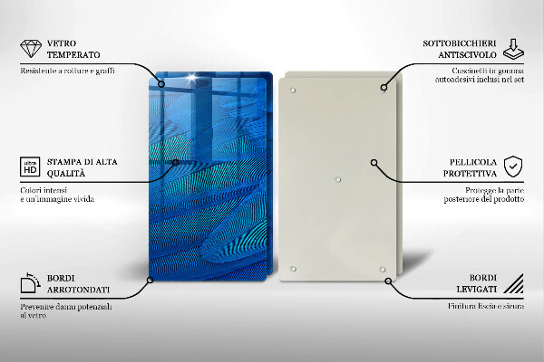 Skärbräda glas Fågelfjädrar