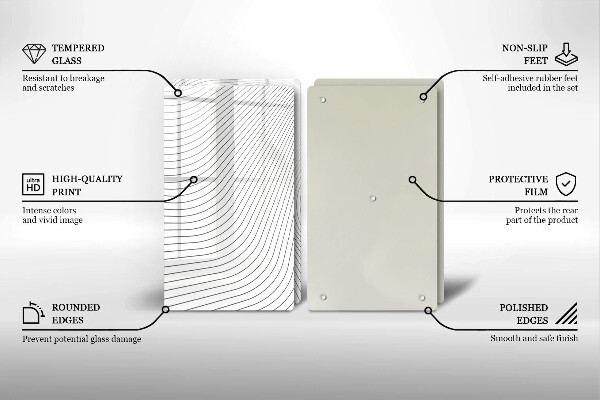 Skärbräda glas Modernt linjemönster