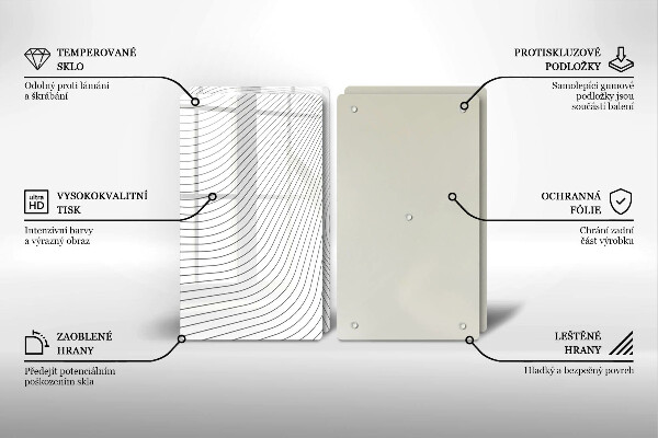 Skärbräda glas Modernt linjemönster