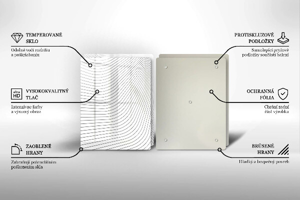 Skärbräda glas Modernt linjemönster