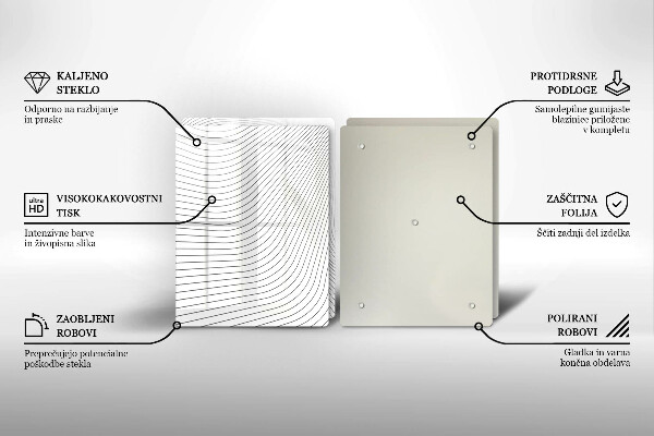 Skärbräda glas Modernt linjemönster