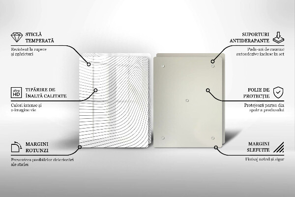 Skärbräda glas Modernt linjemönster