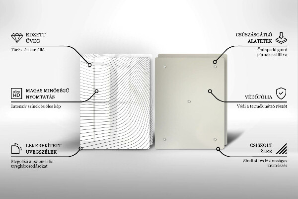 Skärbräda glas Modernt linjemönster