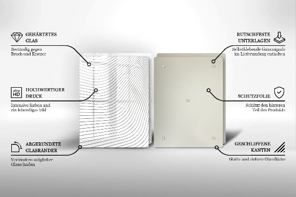 Skärbräda glas Modernt linjemönster