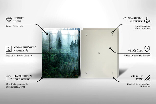 Skärbräda glas Skog i dimman