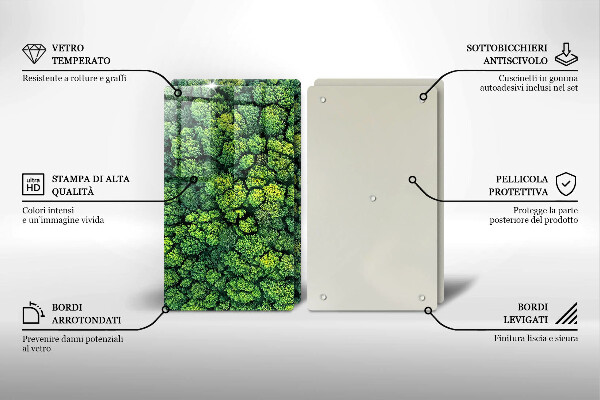 Skärbräda glas Naturen planterar mossa