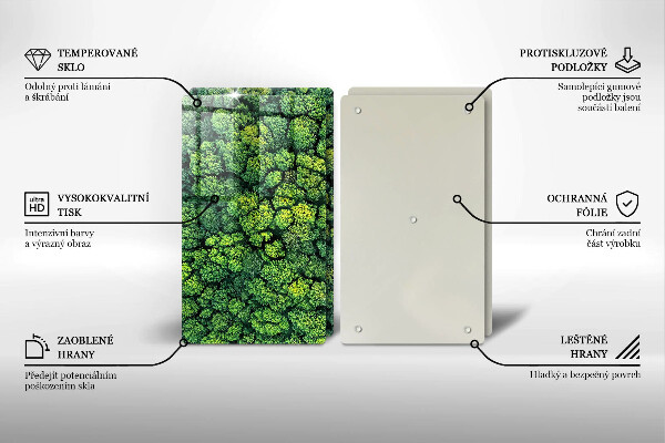 Skärbräda glas Naturen planterar mossa