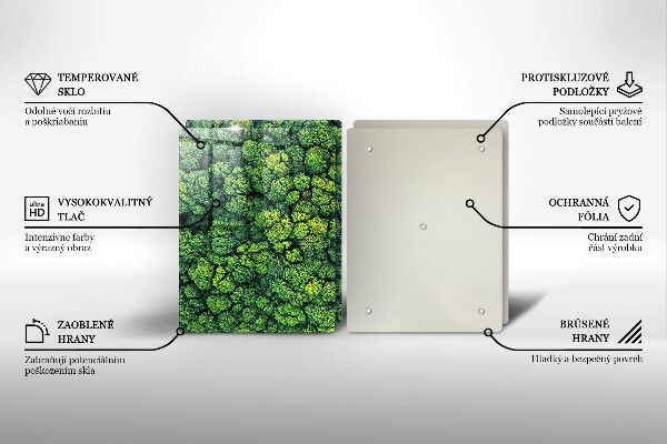 Skärbräda glas Naturen planterar mossa