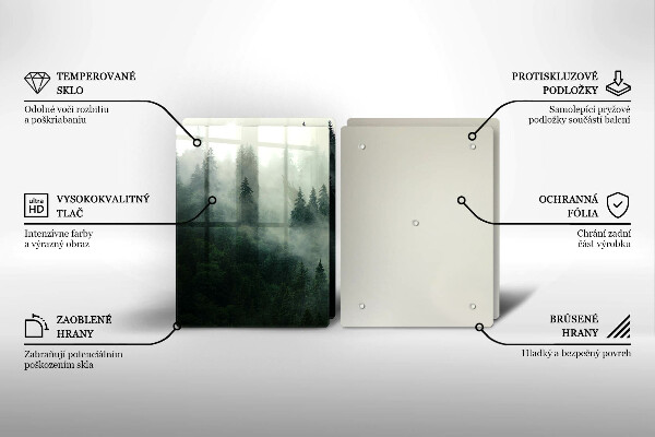 Skärbräda glas Dimmigt skogslandskap