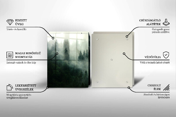 Skärbräda glas Dimmigt skogslandskap
