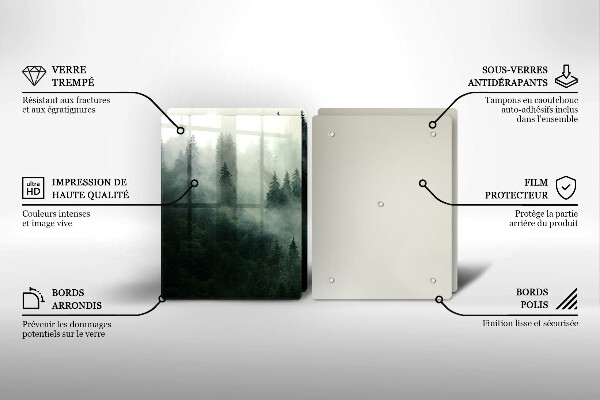 Skärbräda glas Dimmigt skogslandskap
