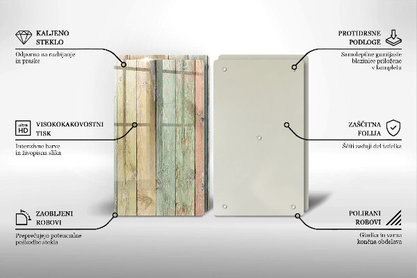 Skärbräda glas Färgglada vintagebrädor