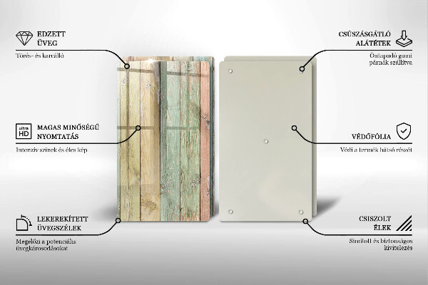 Skärbräda glas Färgglada vintagebrädor