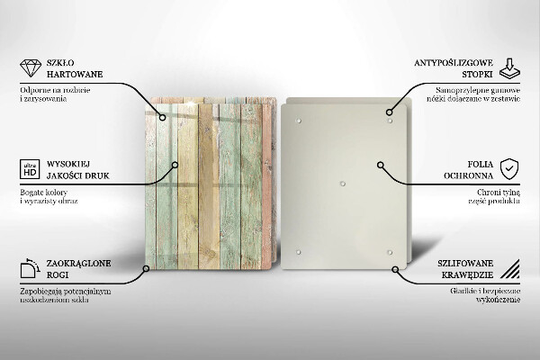 Skärbräda glas Färgglada vintagebrädor