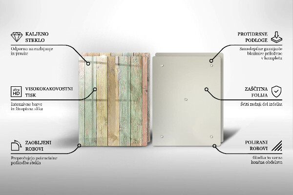 Skärbräda glas Färgglada vintagebrädor