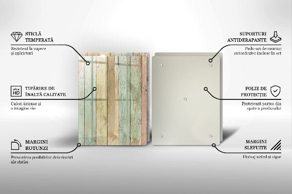 Skärbräda glas Färgglada vintagebrädor