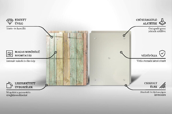 Skärbräda glas Färgglada vintagebrädor