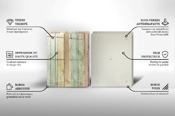 Skärbräda glas Färgglada vintagebrädor