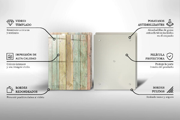 Skärbräda glas Färgglada vintagebrädor