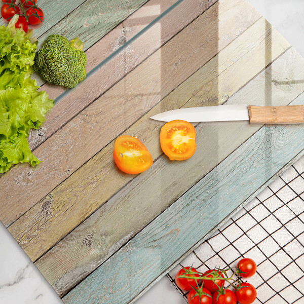 Skärbräda glas Färgglada vintagebrädor