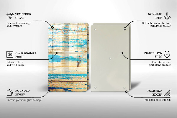 Skärbräda glas Retro träplankor