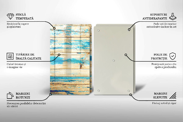 Skärbräda glas Retro träplankor