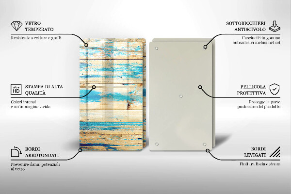 Skärbräda glas Retro träplankor