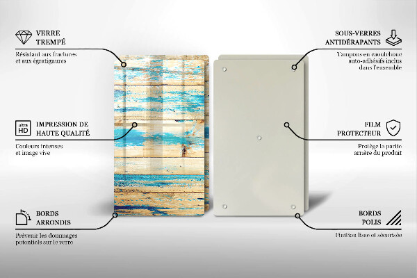 Skärbräda glas Retro träplankor