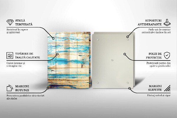 Skärbräda glas Retro träplankor