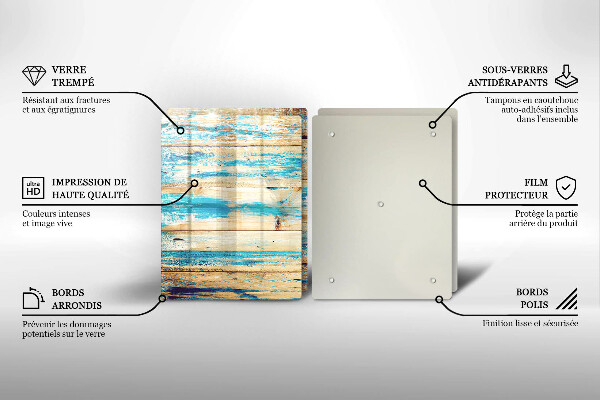 Skärbräda glas Retro träplankor