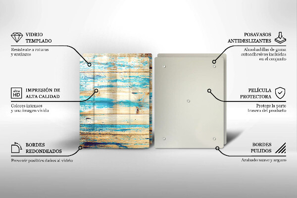 Skärbräda glas Retro träplankor