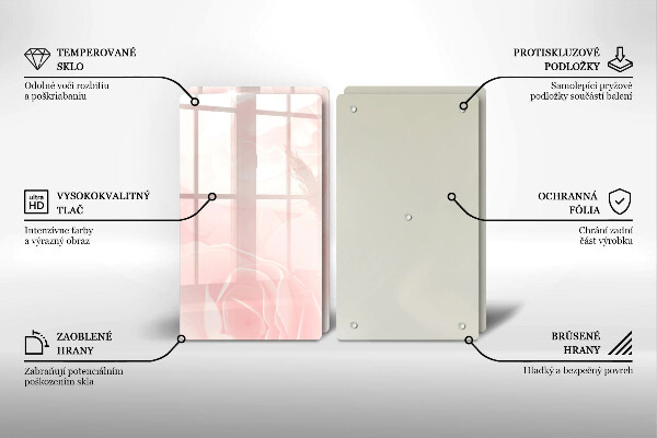 Skärbräda glas Pastellrosor bakgrund