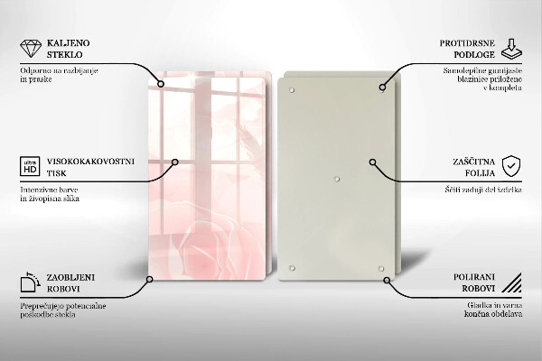Skärbräda glas Pastellrosor bakgrund