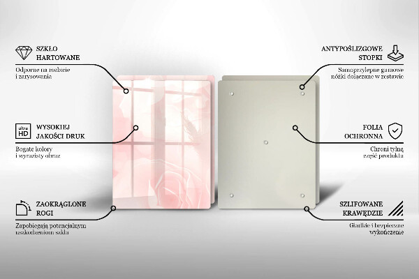 Skärbräda glas Pastellrosor bakgrund