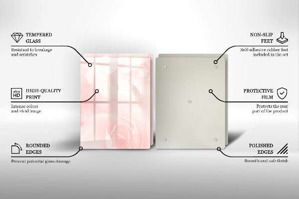 Skärbräda glas Pastellrosor bakgrund