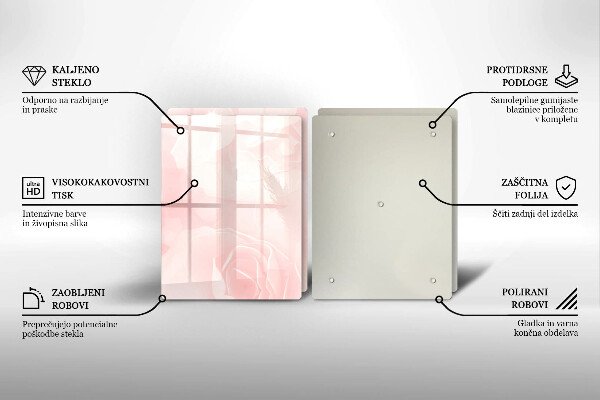 Skärbräda glas Pastellrosor bakgrund