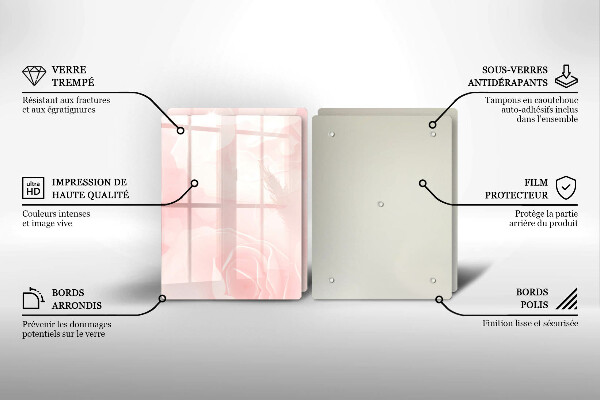 Skärbräda glas Pastellrosor bakgrund