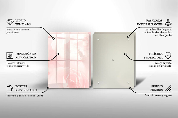 Skärbräda glas Pastellrosor bakgrund