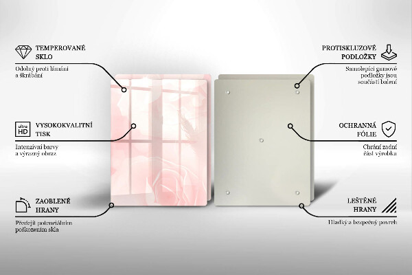Skärbräda glas Pastellrosor bakgrund
