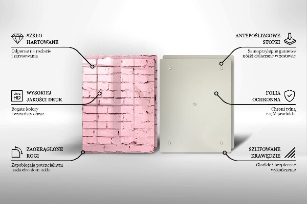 Skärbräda glas Pastell tegelvägg