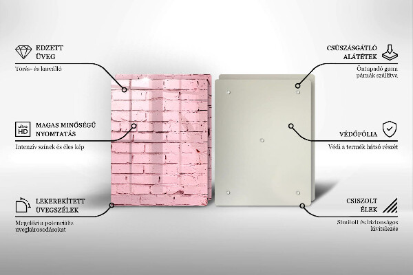 Skärbräda glas Pastell tegelvägg