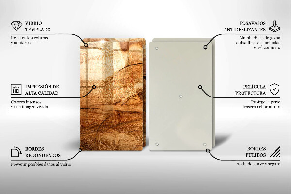 Skärbräda glas Träskiva textur