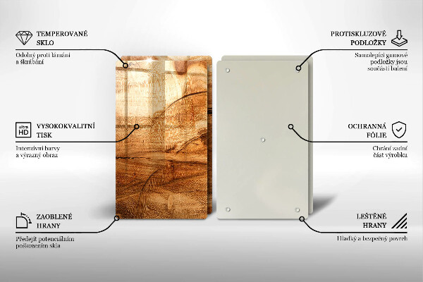 Skärbräda glas Träskiva textur