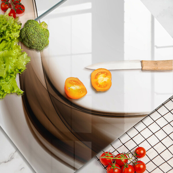 Skärbräda glas Abstrakta bruna linjer