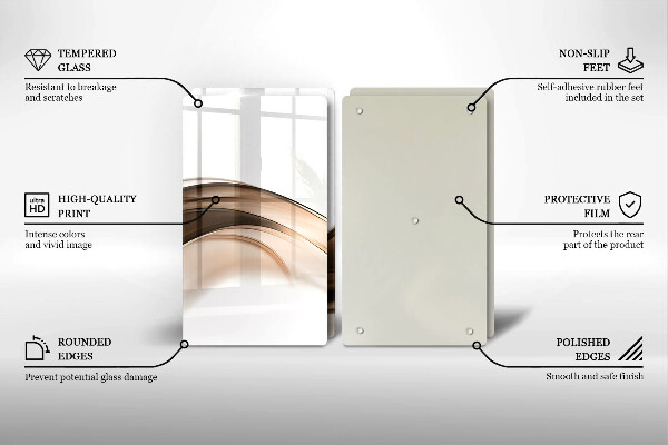 Skärbräda glas Abstrakta bruna linjer