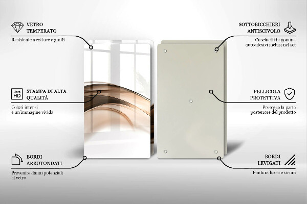 Skärbräda glas Abstrakta bruna linjer