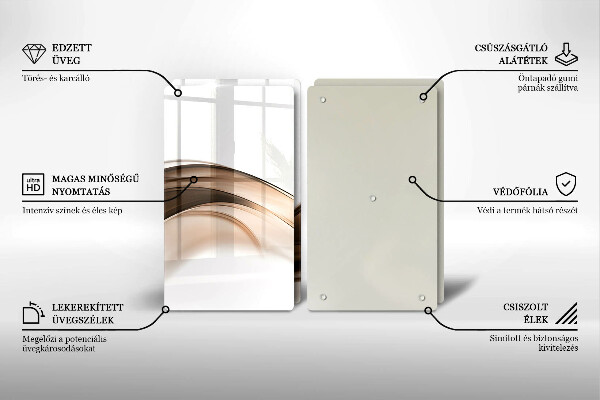 Skärbräda glas Abstrakta bruna linjer