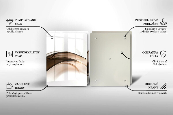 Skärbräda glas Abstrakta bruna linjer